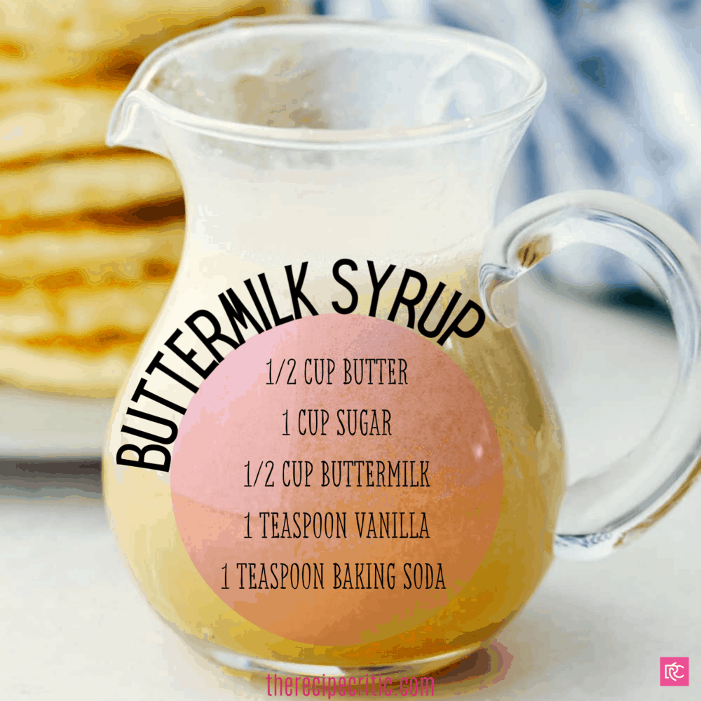 Buttermilk syrup in a jar photo with ingredients. 