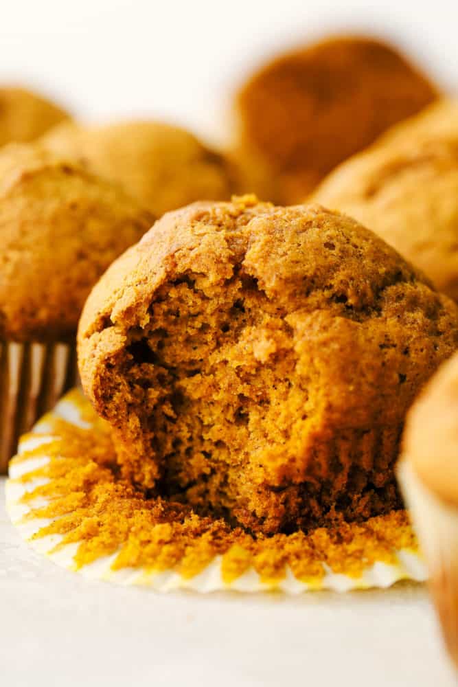 Fluffy, soft, moist perfect pumpkin muffins.