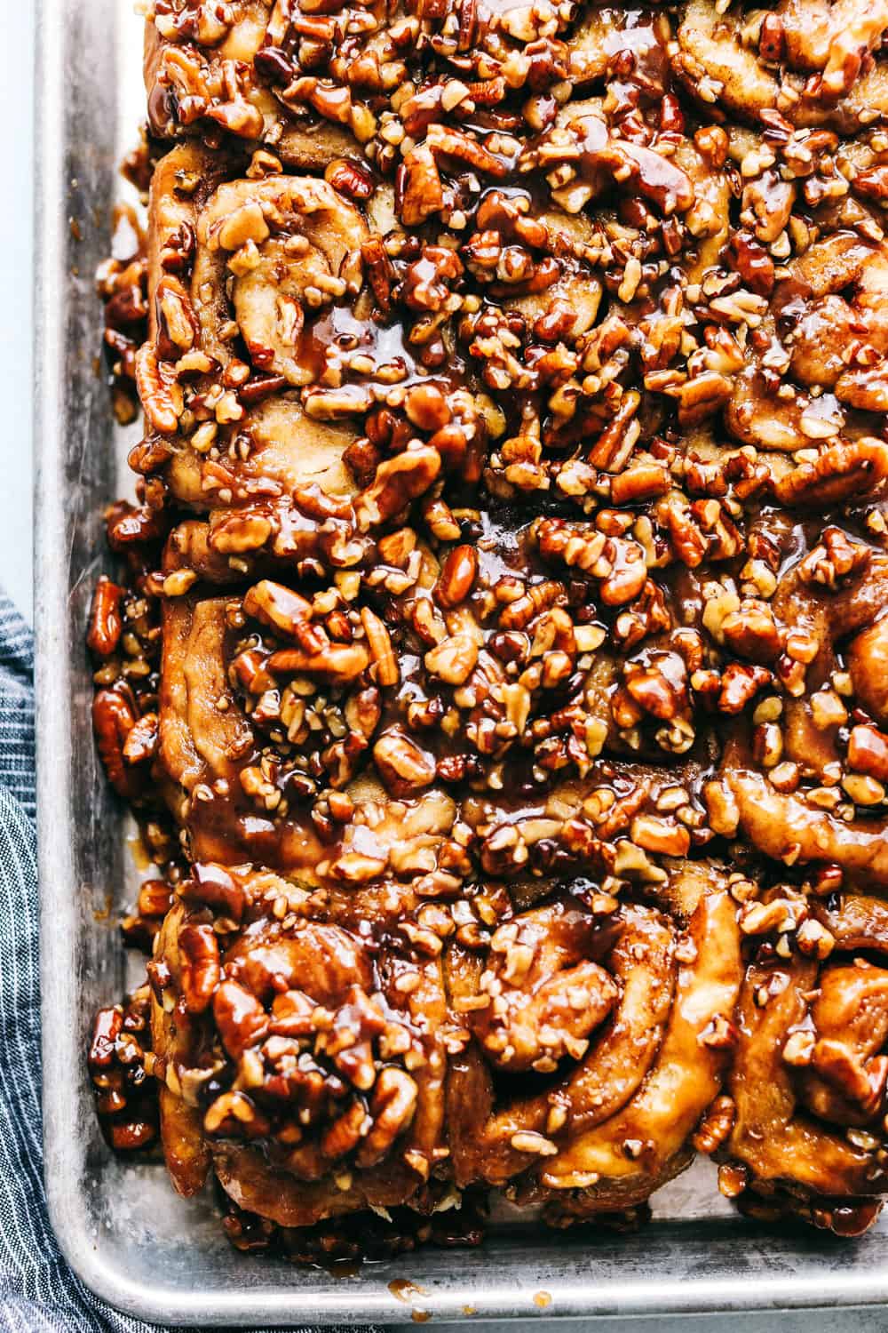 Areal view of One Hour Caramel Pecan Sticky buns 