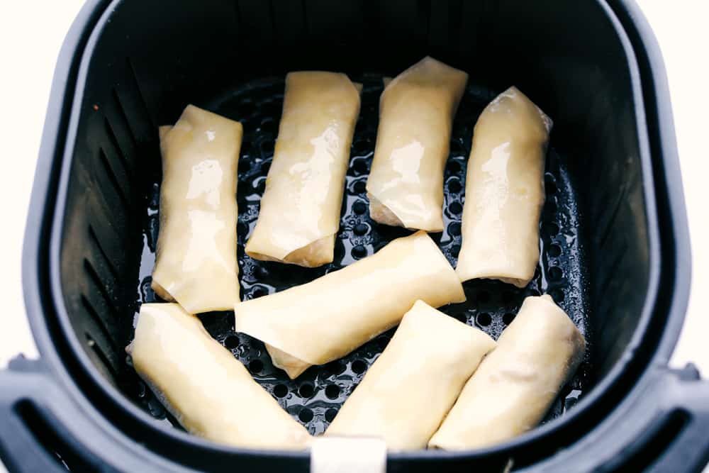Egg rolls ready to air fry. 