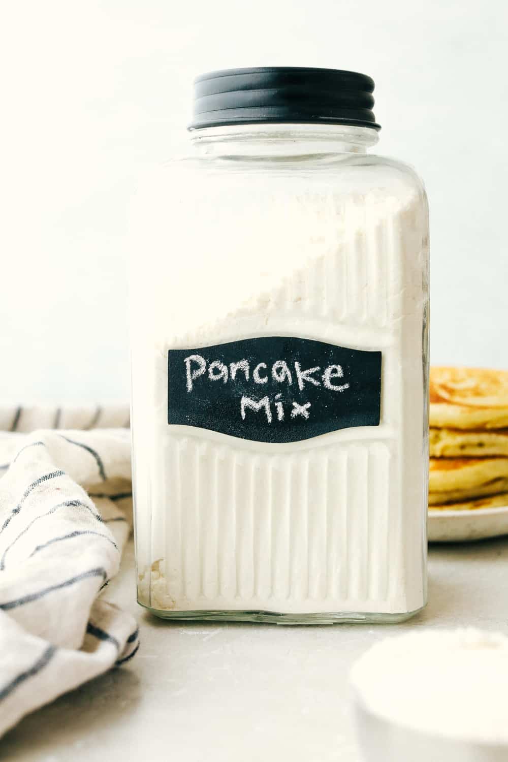 Homemade pancake mix in a jar. 